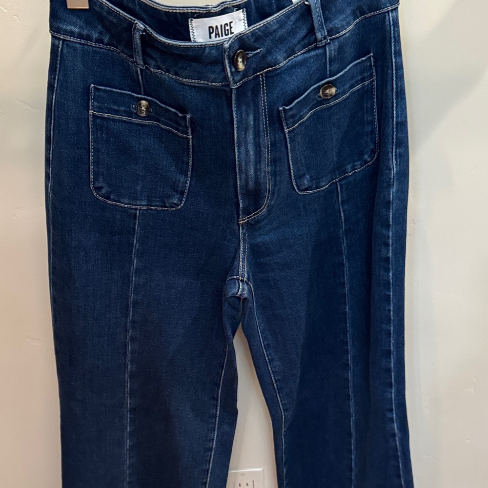 PAIGE Dark Blue Women's Flare Jeans - Picture 4 of 5